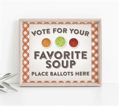 Printable Souper Bowl Ballot Box Sign Sign For Ballot Voting Soup