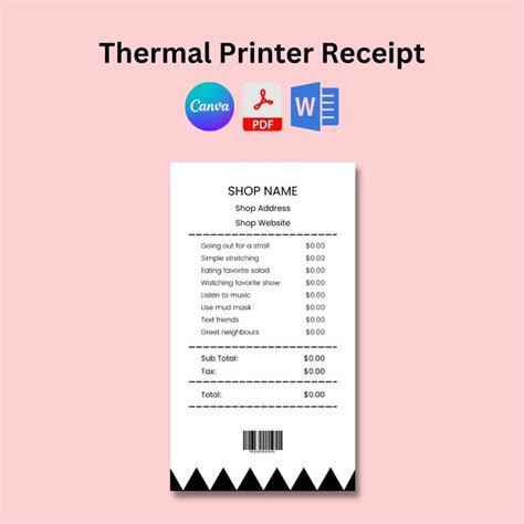 Thermal Printer Receipt Template Word Plantemplatesmyid