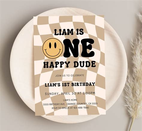 One Happy Dude Birthday Invitation