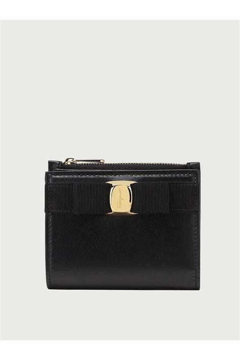 Ferragamo Vara Bow Compact Wallet Black Editorialist