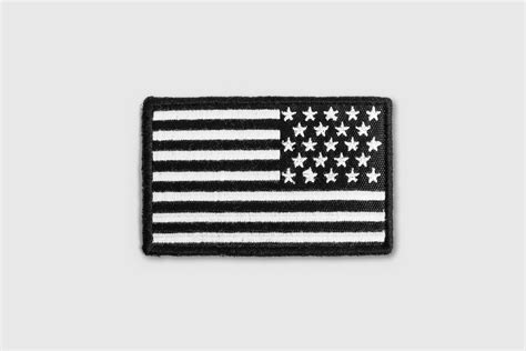 Patch Reverse Us Flag Embroidered Black