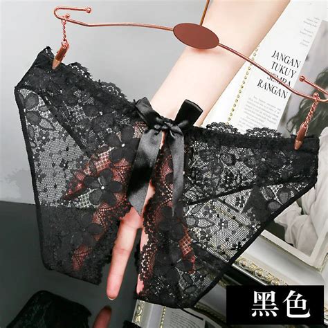 Uveng Underpants Female Lace Sexy Hot Attractive Girl Thin Imprintable Cute Bow New Crotch Trousers