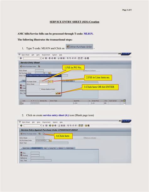 SAP PM, MM module tips for BSNL ERP End users: End user manual for Service Entry Sheet (SES ...