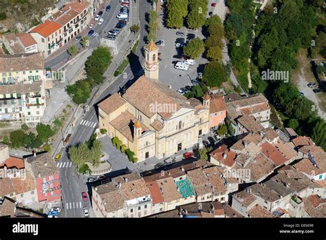 Aerial View Saint Pierre ès Liens Church Lescarène Alpes Maritimes