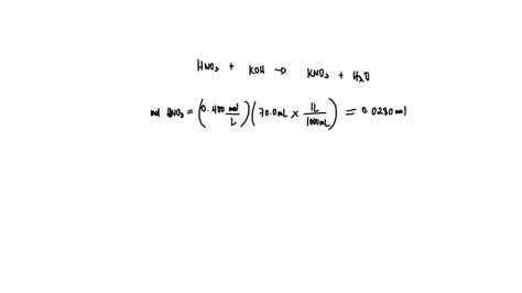 SOLVED A Volume Of 70 0 ML Of A 0 400 M HNO3 Solution Is Titrated With