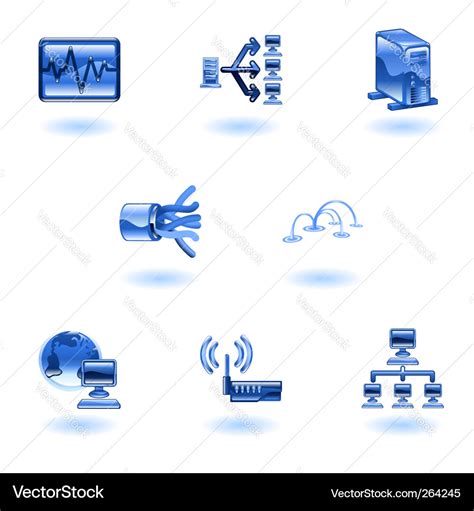 Computer network icons Royalty Free Vector Image