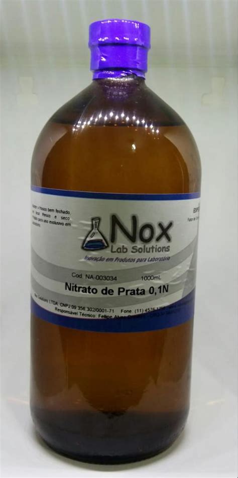 Nitrato De Prata 01n 1000ml Soluções Nox Solutions