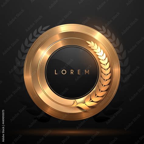 Golden circle template with laurel wreath Stock Vector | Adobe Stock