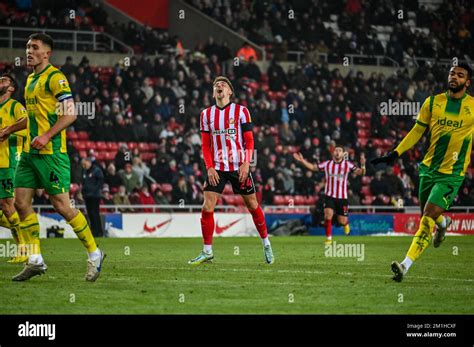 Sunderland AFC S Dan Neil Fires Wide Against West Bromwich Albion In