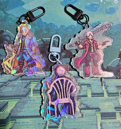 Devil May Cry Dante Vergil Vergil Chair Acrylic Charm Pixel Art Double