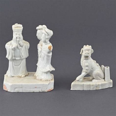 Two Rare Chinese Dehua Blanc De Chine Porcelain Groups Kangxi Period