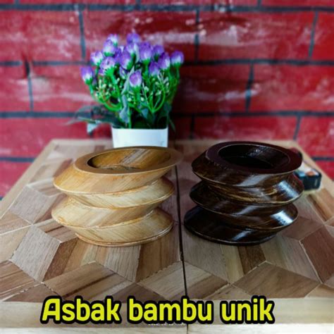 Jual Asbak Bambu Unik Finishing Kerajinan Tangan Asbak Ukir Tradisional