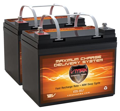 QTY 2 V35 857 Deep Cycle High Performance AGM Battery V35