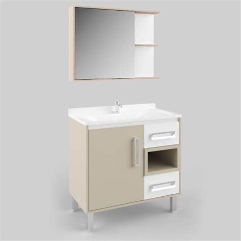 Gabinete Para Banheiro Lavat Rio Nude E Branco Lilies Madeiramadeira