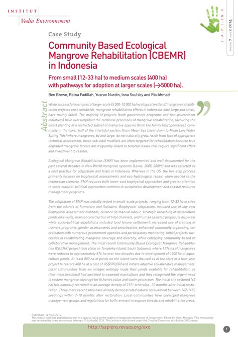 PDF CASE STUDY Community Based Ecological Mangrove Rehabilitation