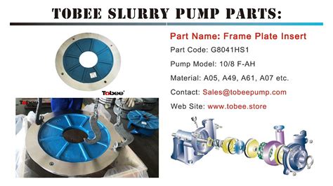 Tobee Slurry Pmp Frame Plate Liner Insert G8041HS1A05 Sa