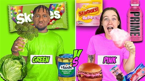 Eating Only One Color Food For Hours Food Challenge Youtube