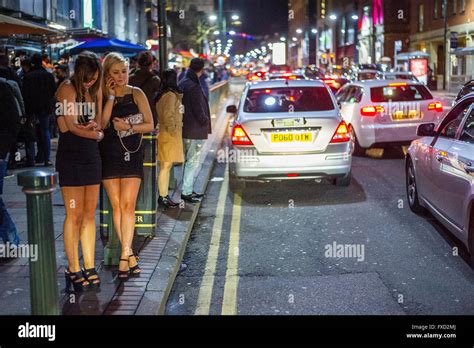 Women On A Night Out On Broad Street In Birmingham On A Saturday Stock