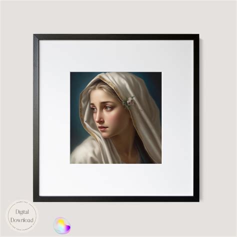 Mother Mary Religious Printable Art 383 Instant Download Blessed Virgin Mary Icon Printable Art