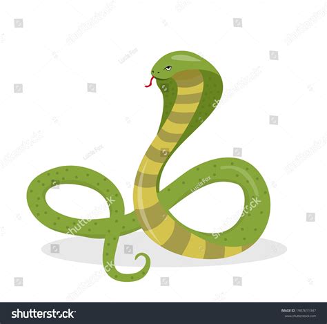 King Cobra Flat Cartoon Style Snake Stock Vector (Royalty Free ...