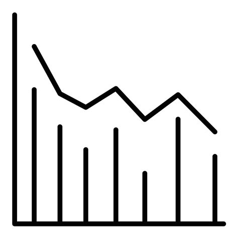 Declining Line Graph Line Icon Vector Art At Vecteezy