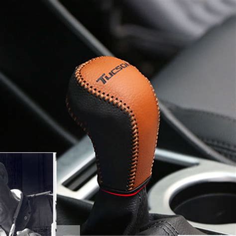 Genuine Leather Car Gear Head Shift Knob Cover Gear Shift Collars Case