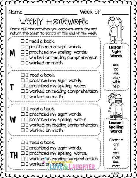 St Grade Homework Packets