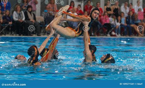 Synchronized Swimming Exhibition Air Figure Editorial Photo Image Of