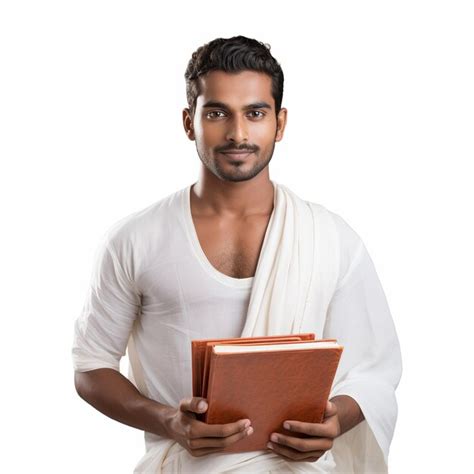 Premium Ai Image Illustration Of Portrait Of Indian Man Holding Book