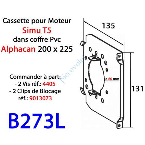 Zurflüh Feller B273L Tiroir Support Moteur Simu T5 Sans Clip en Acier