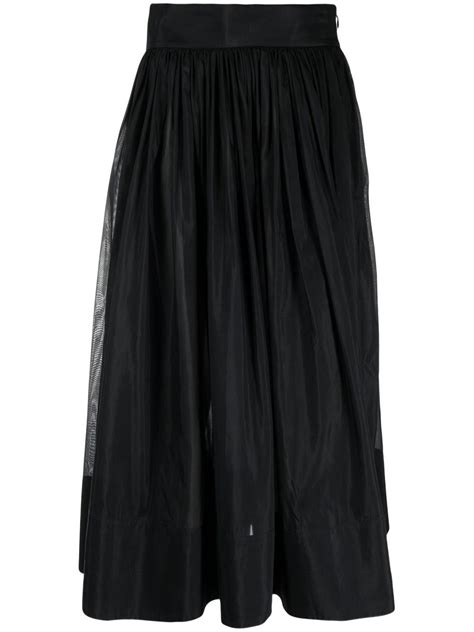 Tory Burch High Waist Flared Midi Skirt Editorialist