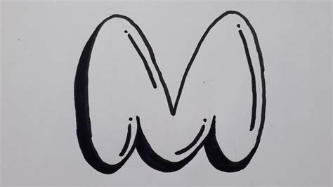 How To Draw Graffiti Bubble Letter M Easy Drawing Capital Letters For