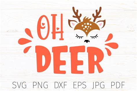 Oh Deer Svg Christmas Quotes Svg Reindeer Face Svg 1107795 Cut