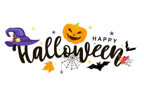 Texto Banner Feliz Halloween Letras Decorativas Con Murci Lagos Ara A