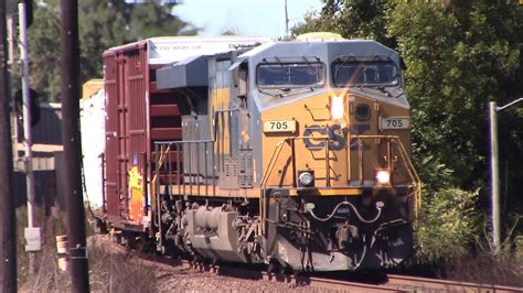 CSX 705 Leads CSX M541 29 In Cordele GA 10 2 22 YouTube