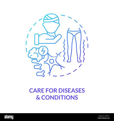 Care For Diseases And Conditions Blue Gradient Concept Icon Stock