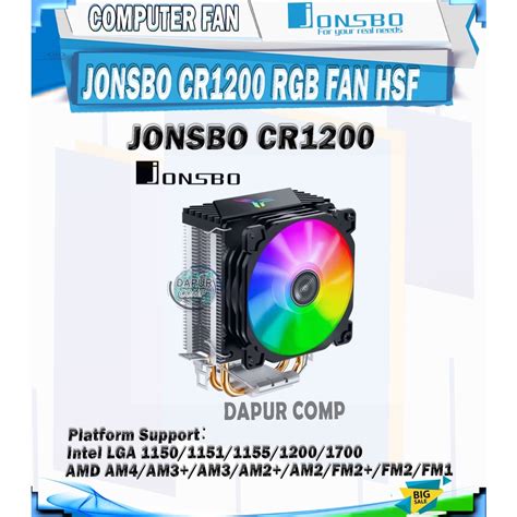 Jual JONSBO CR 1200 CPU COOLER TOWER RGB COLOR BLACK Shopee Indonesia