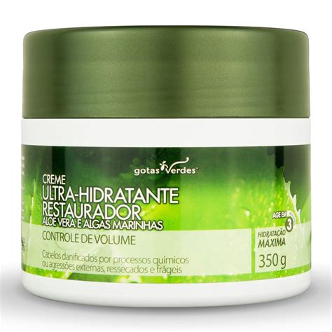 Creme Ultra Hidratante Restaurador Aloe Vera Gotas Verdes 350 G