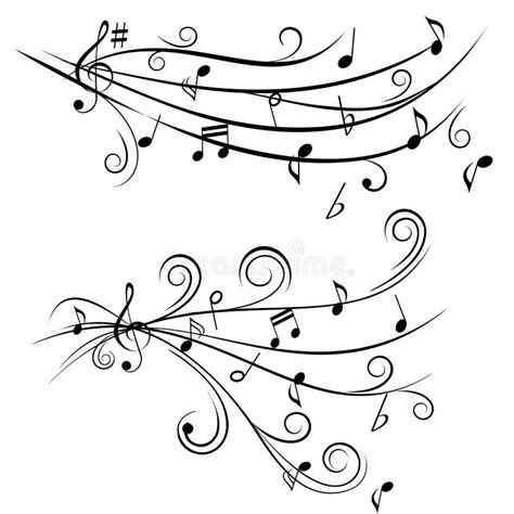 Music notes on staff stock vector. Illustration of crotchets - 22223925