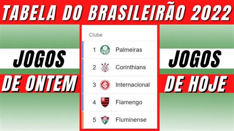 Jogos De Ontem Jogos De Hoje Tabela Do Brasileir O Youtube