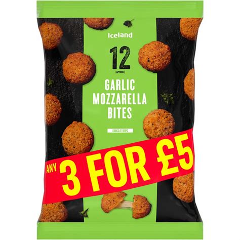 Iceland 12 Approx Garlic Mozzarella Bites 204g Party Food And Platters Iceland Foods