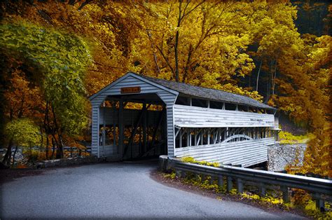 Knox Covered Bridge At Valley Forge In Autumn Photograph By Bill Cannon