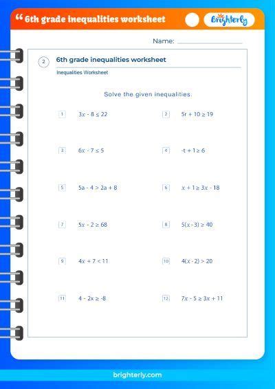 FREE Printable 6th Grade Inequalities Worksheets PDFs Worksheets