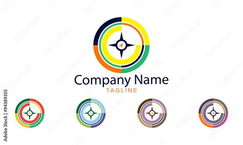 Compass Logo with five color options Stock Vector | Adobe Stock