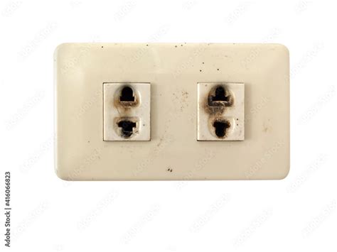 The power socket, the power switch is overloaded. Electric socket outlet Electrical appliances ...