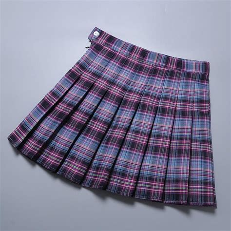 Skirts Women Pleat Skirt High Waist Harajuku Preppy Style Plaid Mini