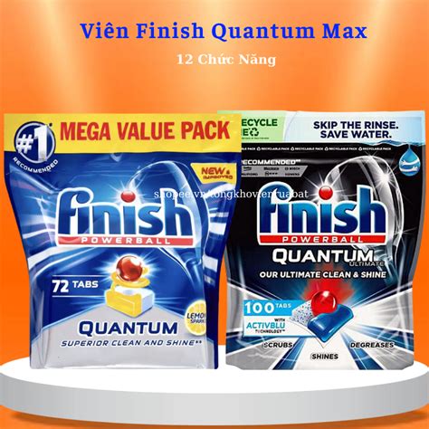 Viên rửa bát Finish quantum Max quantum Ultimate 100 72 60 viên loại