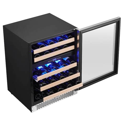 Yeego 24 In W 46 Bottles Stainless Steel Dual Zone Cooling Built In Freestanding Indoor Wine