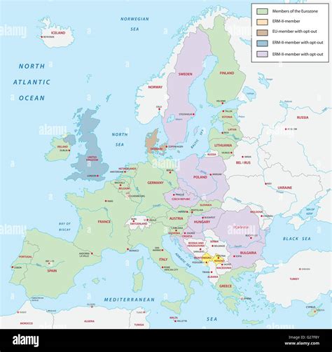 map of the member countries of the euro zone Stock Vector Image & Art - Alamy