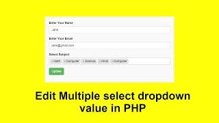 How To Edit Update Multiple Select Box Option In Php Mysql Edit